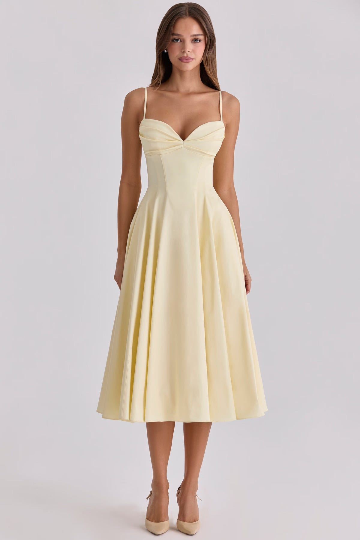 Seraphina | Women's Sweetheart Neckline Fit and Flare Midi Dress