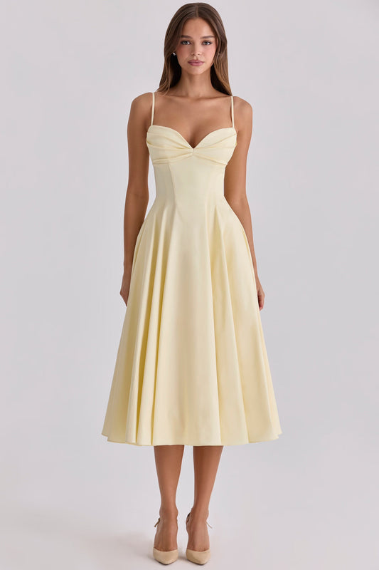 Seraphina | Women's Sweetheart Neckline Fit and Flare Midi Dress