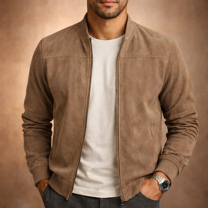 Emmett | Men's Suede Bomber Smart Casual Lightweight Jacket