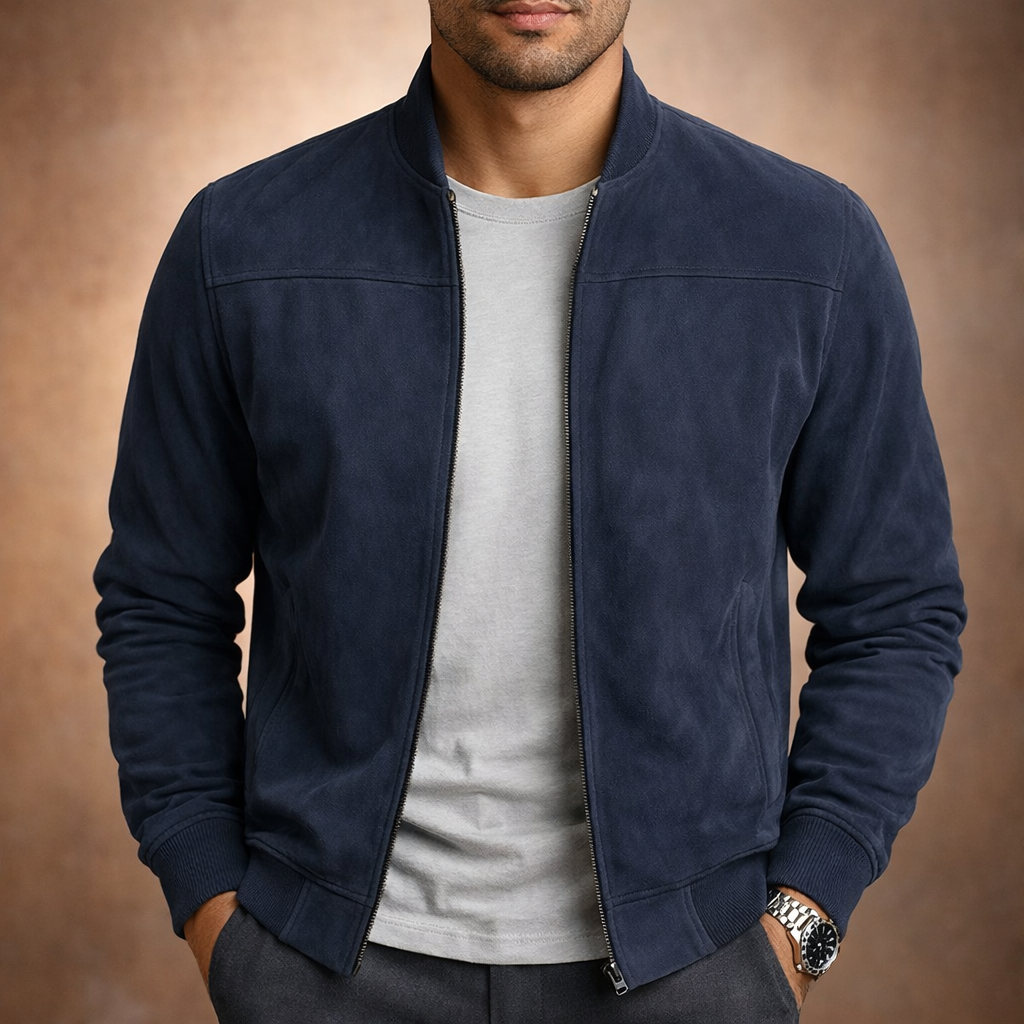 Emmett | Men's Suede Bomber Smart Casual Lightweight Jacket