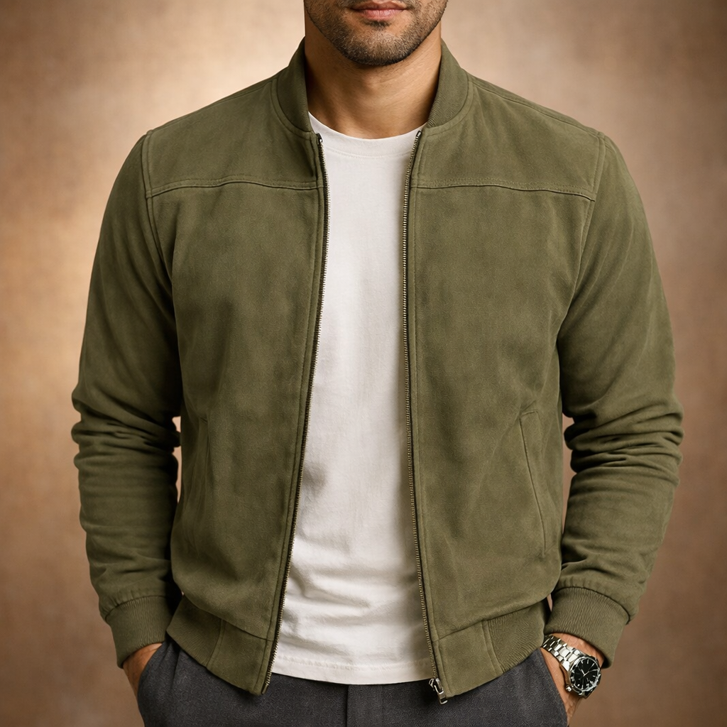 Emmett | Men's Suede Bomber Smart Casual Lightweight Jacket