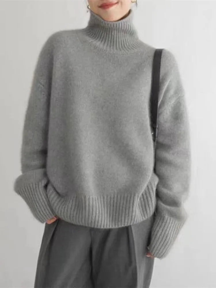 Marlowe | Women's Rollneck Soft Knit Semi-Fit Sweater