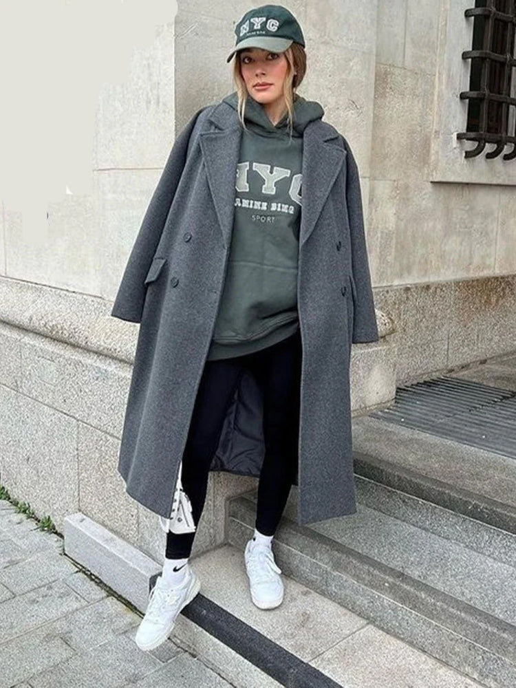 Rosemary | Women's Longline Wool Blend Trench Coat