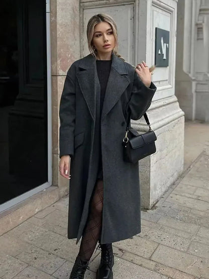Rosemary | Women's Longline Wool Blend Trench Coat