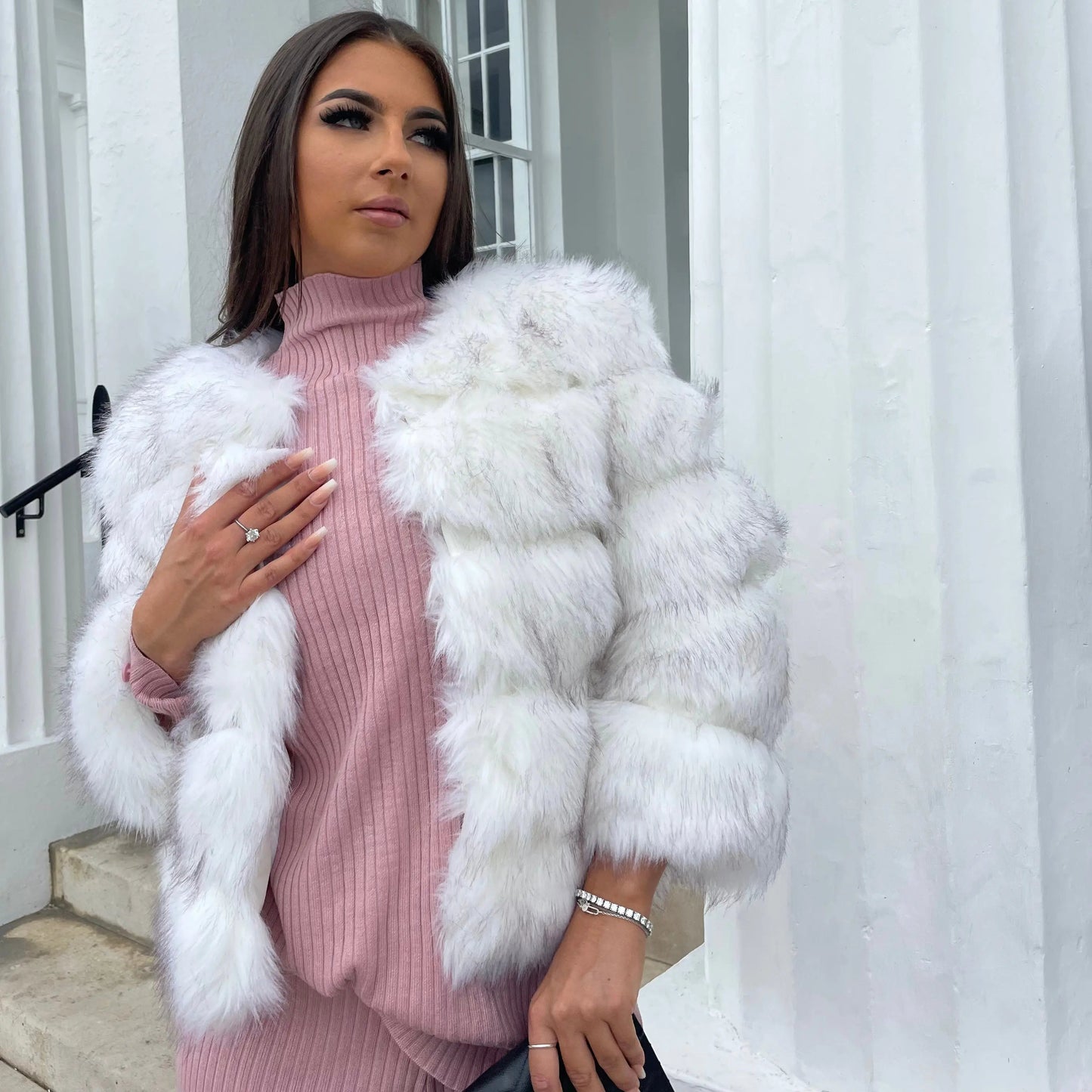 Talia | Women's Faux Fur Cropped Winter Jacket Coat