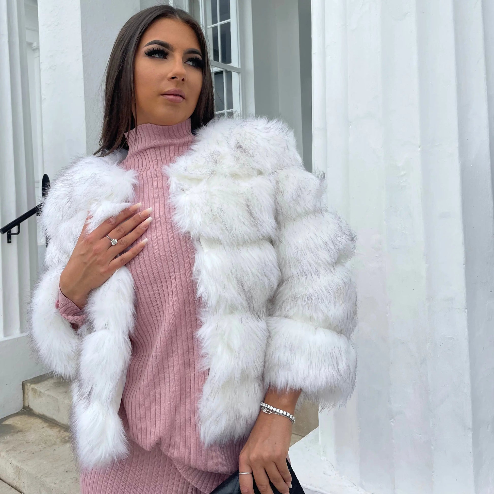 Talia | Women's Faux Fur Cropped Winter Jacket Coat