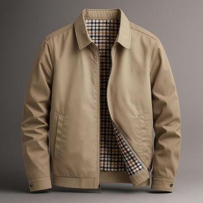 Thornby | Men's Classic Zip Checked Lining Harrington Jacket