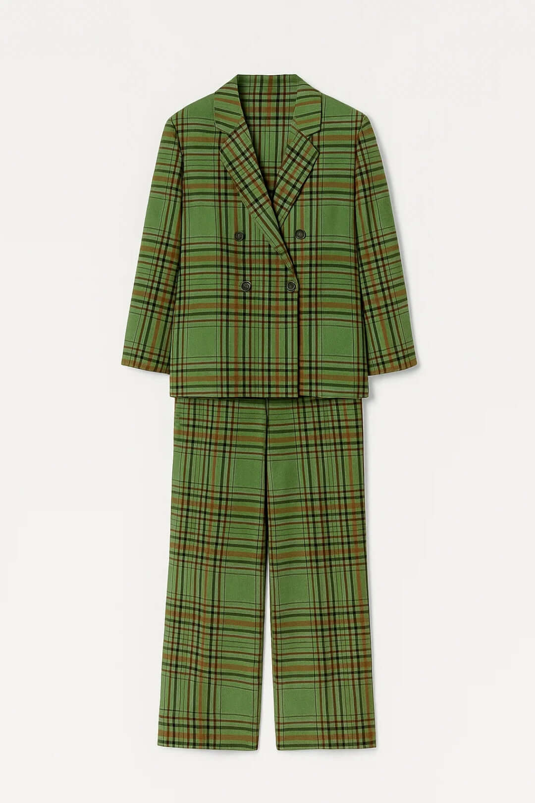 Rosalind | Women's Checked Double-Breasted Two-Piece Blazer Trouser Suit