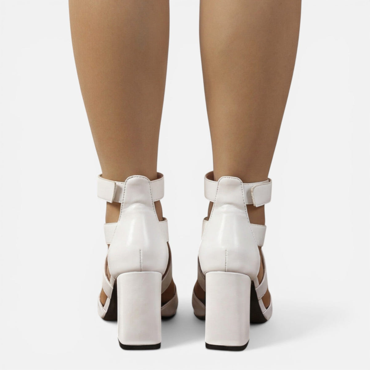 Valentina | Block Heeled Sandals Criss Cross Ankle Strap Square Toe