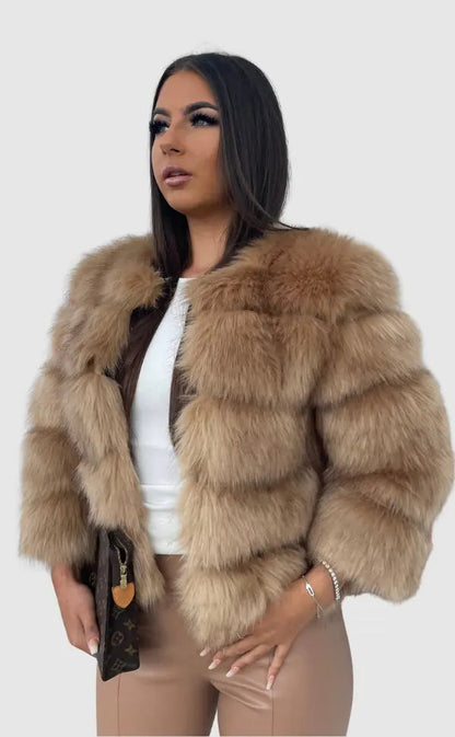 Talia | Women's Faux Fur Cropped Winter Jacket Coat