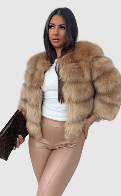 Talia | Women's Faux Fur Cropped Winter Jacket Coat