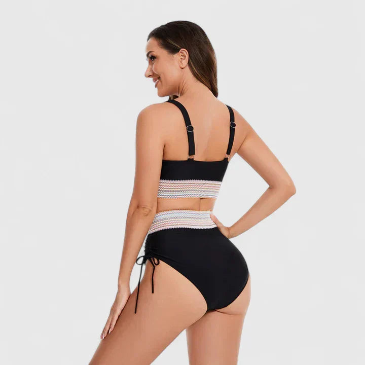 Lily | High Waisted Bikini Set Halter V Neck
