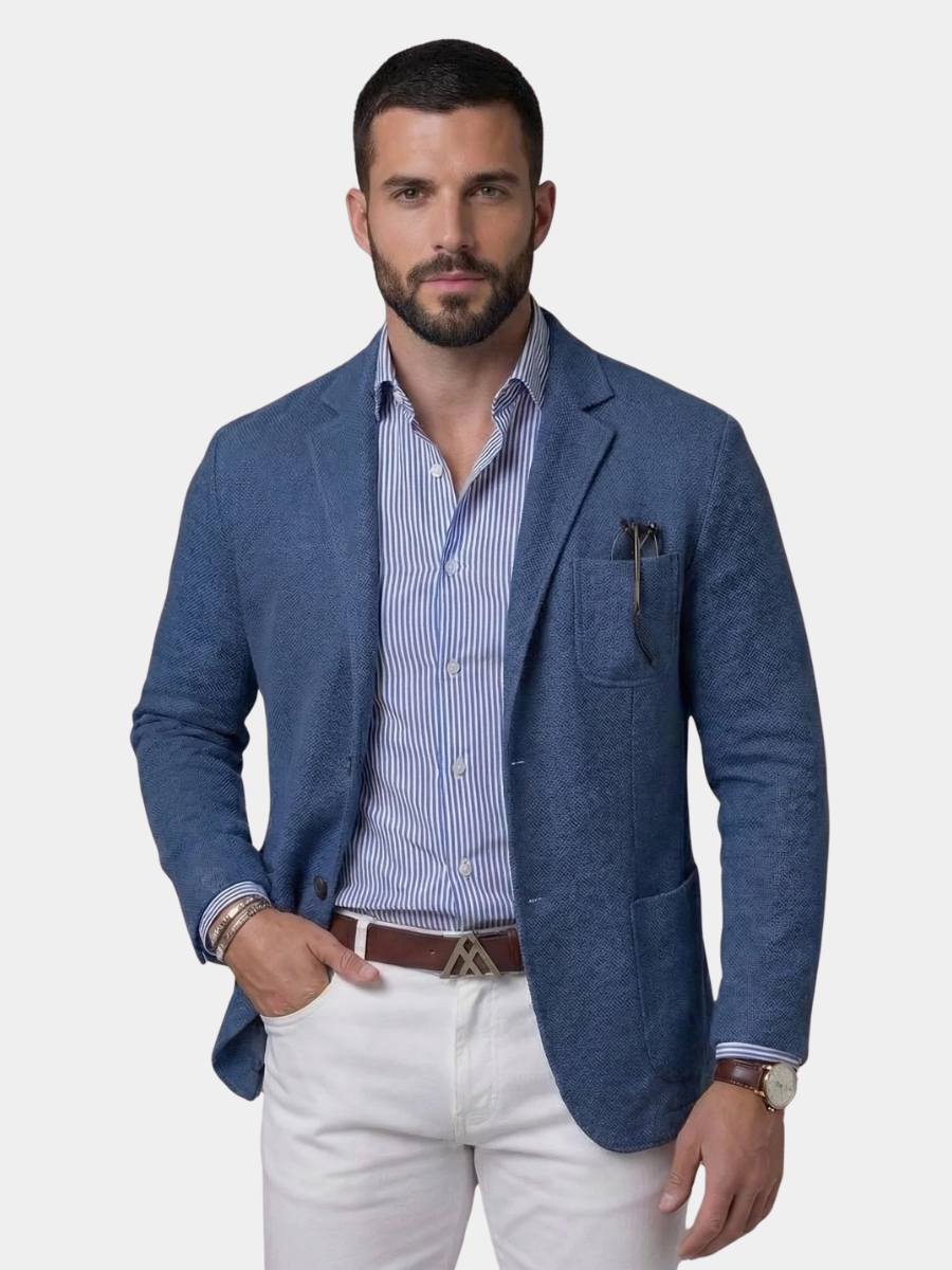 Marcello | Men's Textured Linen Blend Tailored Blazer