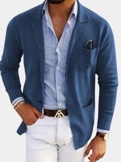 Emmett | Men's Knit Notched Lapel Front Pocket Blazer