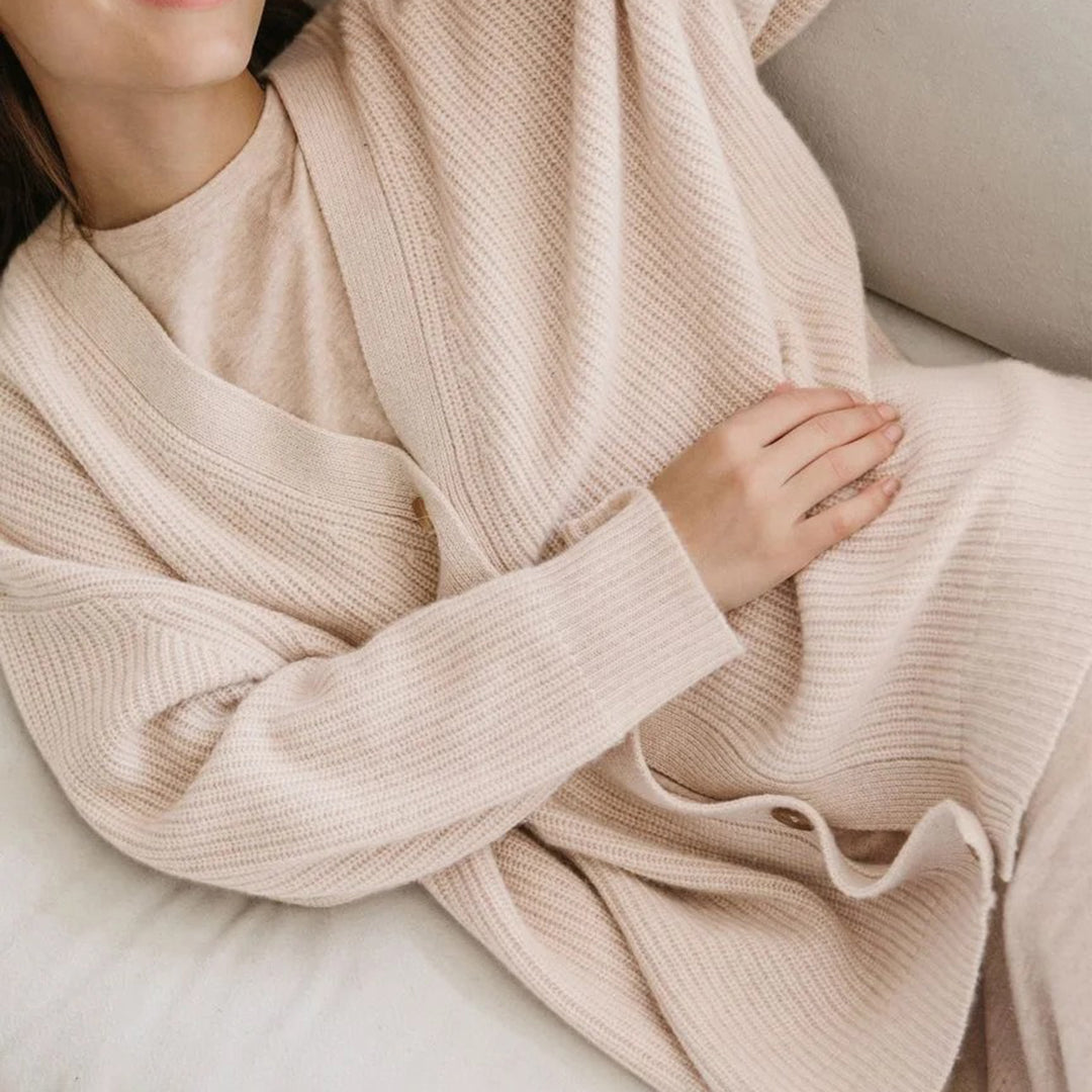Odette | Women's Oversized Rib-Knit Button-Front Cardigan