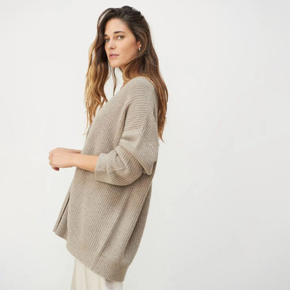 Odette | Women's Oversized Rib-Knit Button-Front Cardigan