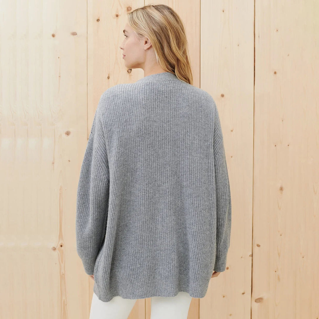 Odette | Women's Oversized Rib-Knit Button-Front Cardigan