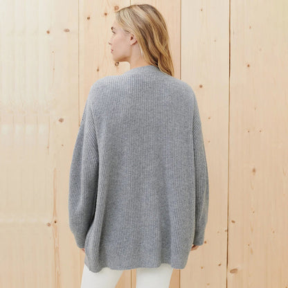 Odette | Women's Oversized Rib-Knit Button-Front Cardigan