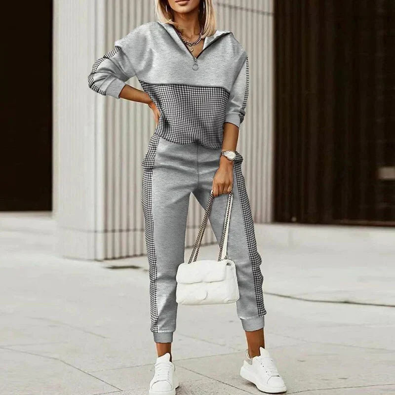 Adira | Women's Casual Patterned Zip-Neck Loungewear Tracksuit