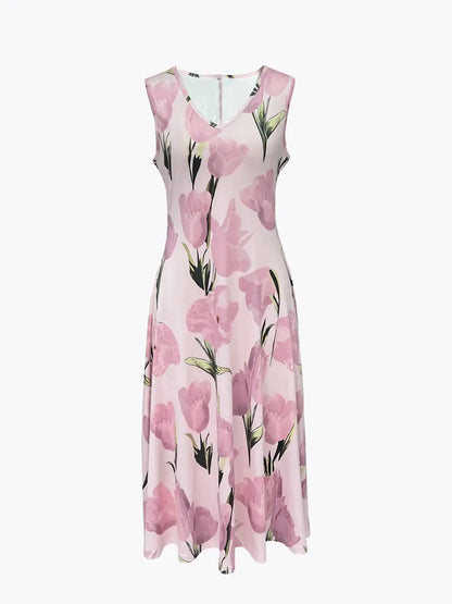 Catherine | Floral Print Sleeveless A Line Maxi Dress With Cropped Jacket Two Piece Set