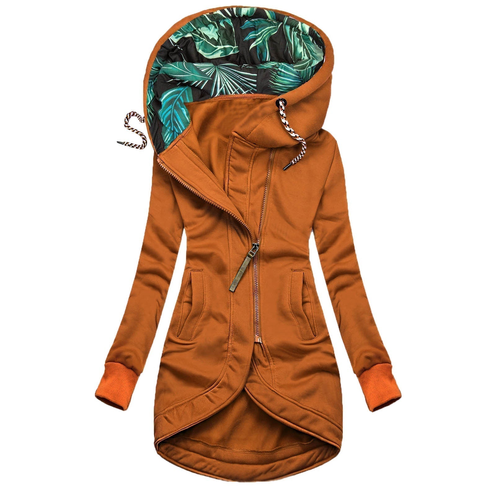 Marisol | Women's Hooded Longline Zip-Up Jacket