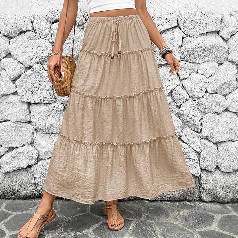 Serena | Women's Boho Tiered Flowy Maxi Skirt