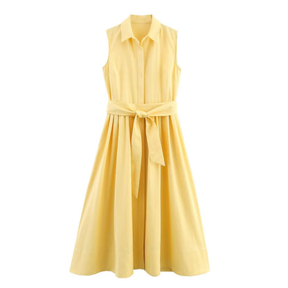 Anne | Sleeveless Pleated Waist Midi Wedding Guest Dress
