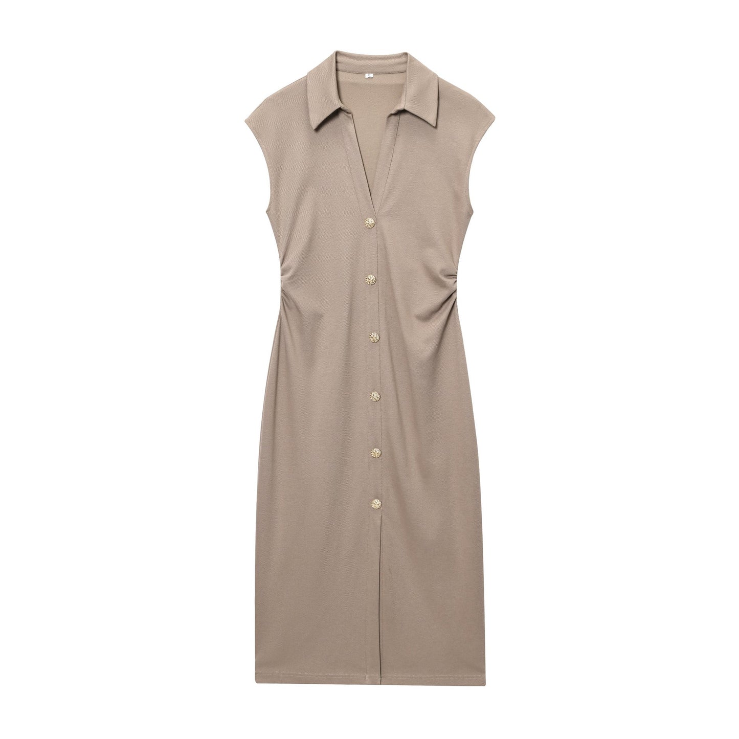 Paige | Tailored Sleeveless Button Detail Midi Dress