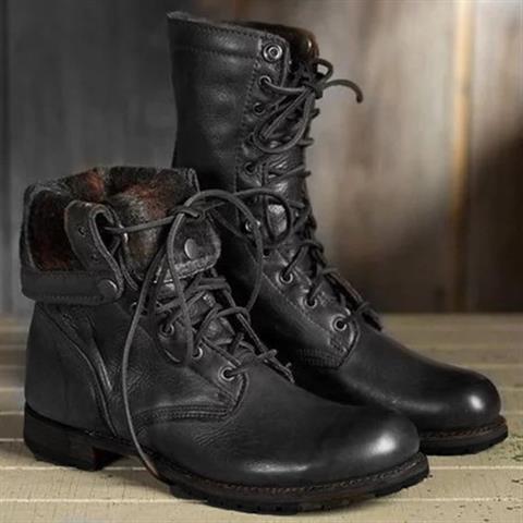Harper | Women's Lace-Up Leather Combat Ankle Boot