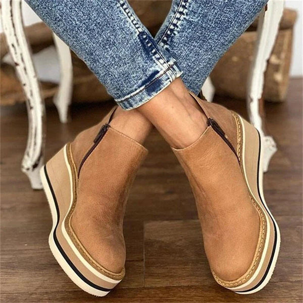 Talise | Women's Waterproof Side-Zip Platform Wedge Ankle Boot