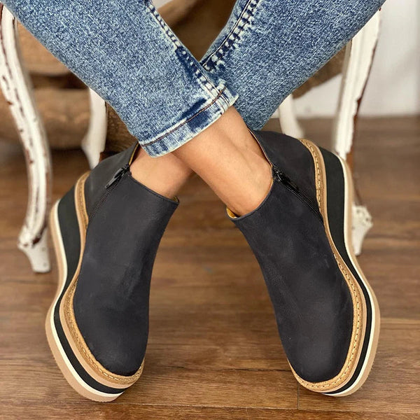 Talise | Women's Waterproof Side-Zip Platform Wedge Ankle Boot