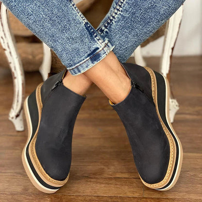Talise | Women's Waterproof Side-Zip Platform Wedge Ankle Boot