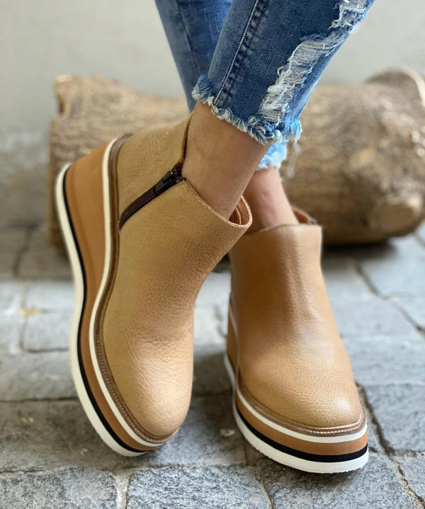 Talise | Women's Waterproof Side-Zip Platform Wedge Ankle Boot