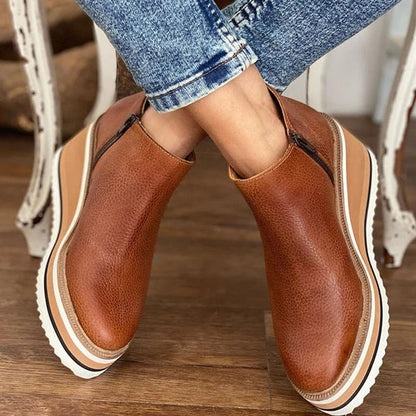 Talise | Women's Waterproof Side-Zip Platform Wedge Ankle Boot