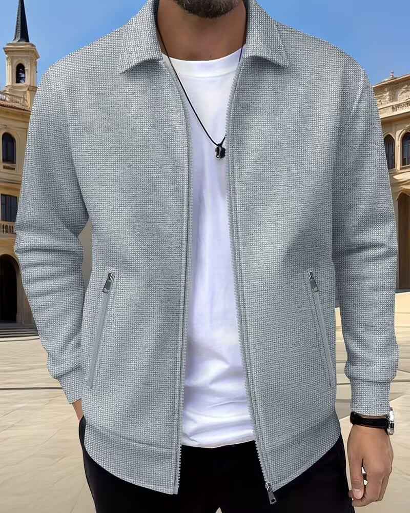 Callahan | Men's Textured Zip-Up Bomber Jacket