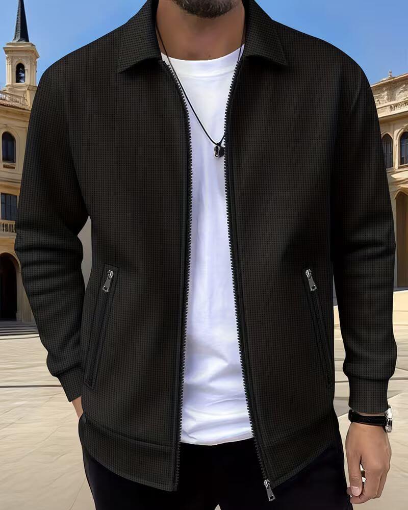 Callahan | Men's Textured Zip-Up Bomber Jacket