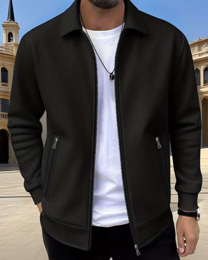 Callahan | Men's Textured Zip-Up Bomber Jacket