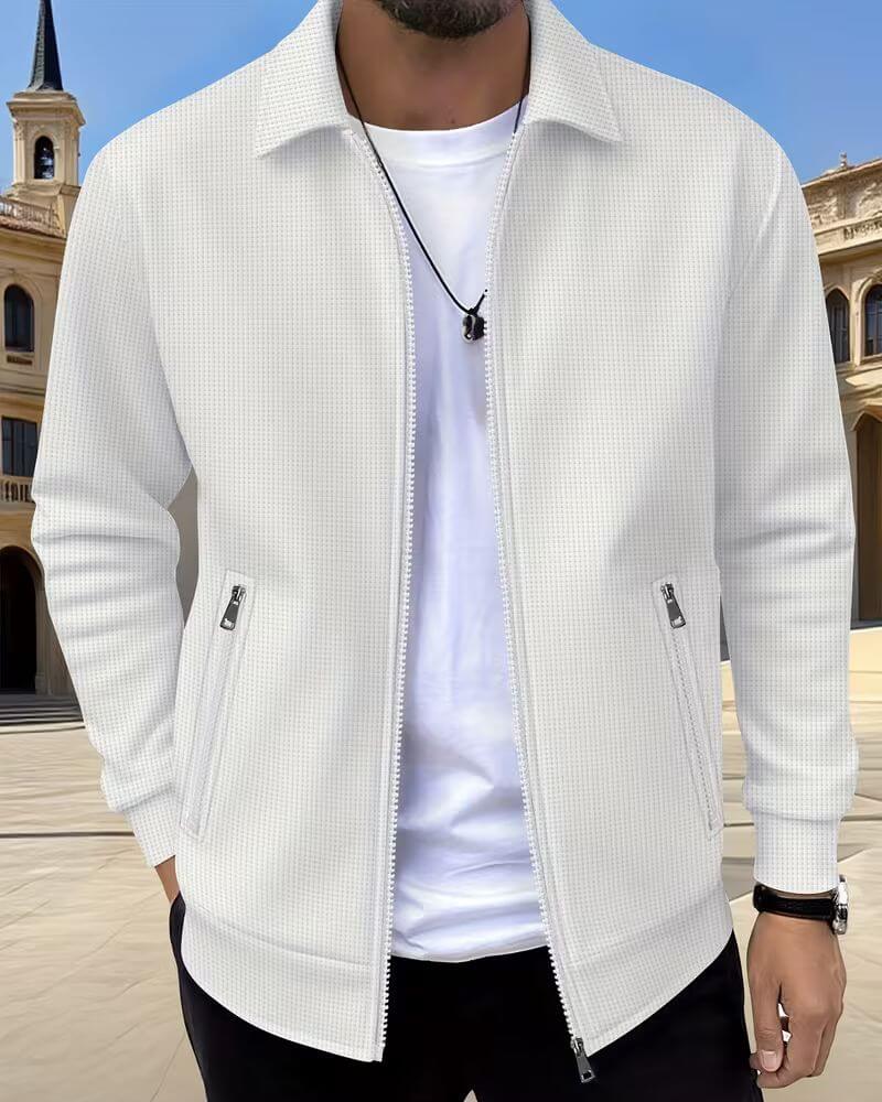 Callahan | Men's Textured Zip-Up Bomber Jacket