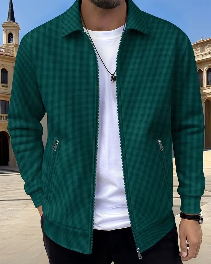 Callahan | Men's Textured Zip-Up Bomber Jacket