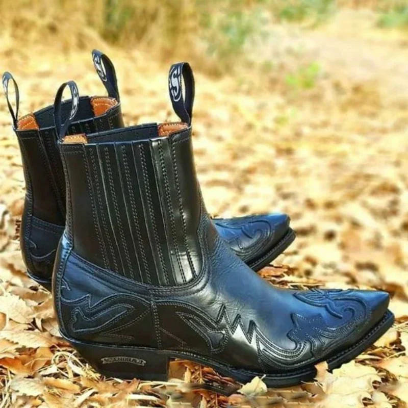 Dalton | Men's Western Cowboy Stitching Leather Chelsea Ankle Boot