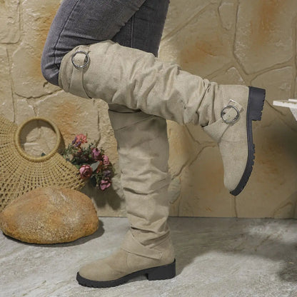 Maisie | Women's Slouchy Buckle Knee High Boot