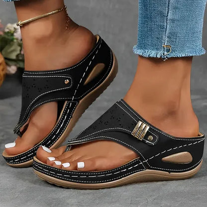 Sari | Cutout Thong Wedge Platform Orthopedic Sandal