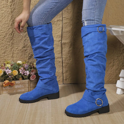 Maisie | Women's Slouchy Buckle Knee High Boot