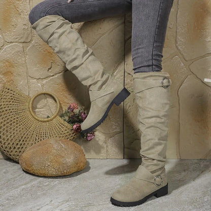 Maisie | Women's Slouchy Buckle Knee High Boot