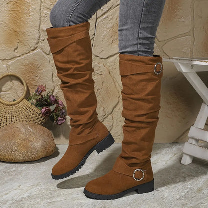 Maisie | Women's Slouchy Buckle Knee High Boot