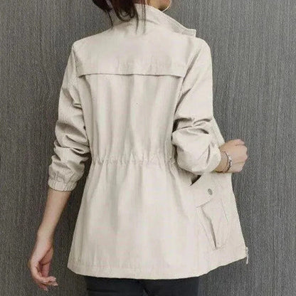 Catherine | Women's Lightweight Stand Collar Drawstring Waist Jacket