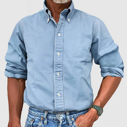 Nolan | Men's Long Sleeve Button Down Collared Casual Summer Shirt
