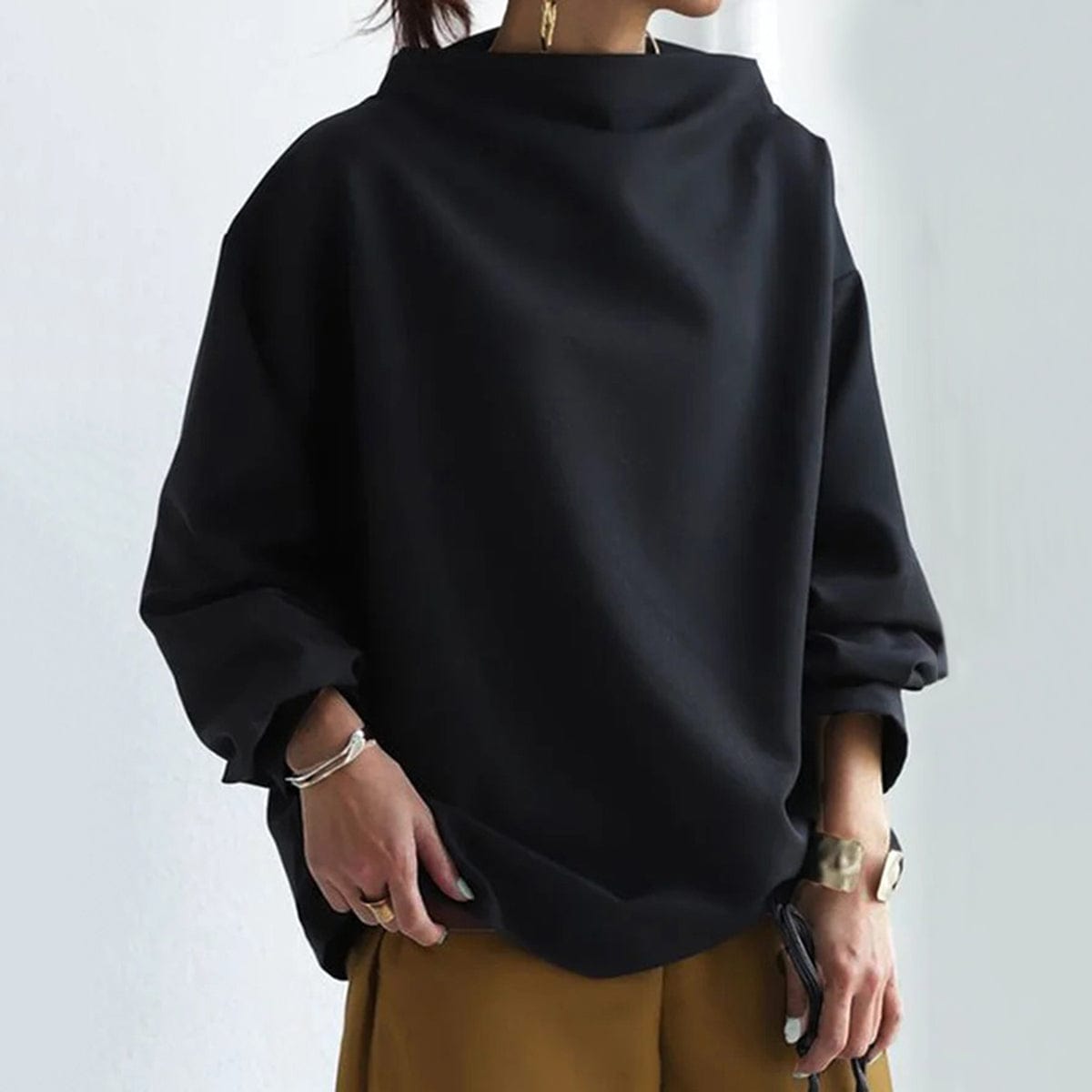 Wexley | Women's High-Neck Soft Knit Long Sleeve Top