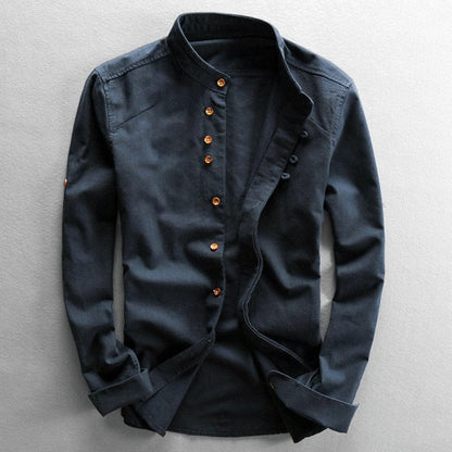 Kenzo | Men's Mandarin Collar Button-Up Long Sleeve Shirt