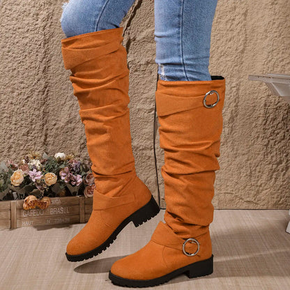 Maisie | Women's Slouchy Buckle Knee High Boot